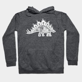 Stegosaurus Lace - White Hoodie